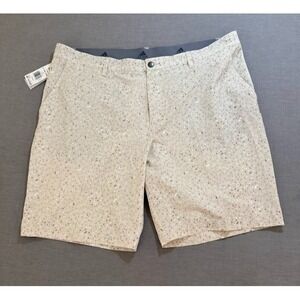 Adidas Ultimate365 Flag‎ Print Golf Shorts Mens 40 Beige Chino Button Men.